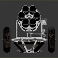 Camouflage Military Multiple Launch Rocket Weapon with Trailer Mounted Launch Tubes and Wheeled Design