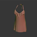 Pink Halter Neck Ruffled Sleeveless Dress For Women Summer Fashion