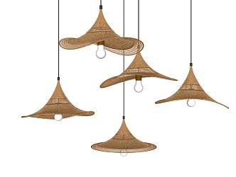 Southeast Asia Chandelier Hat Decorative Chandelier 3d model