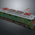 Vintage Green Train Model Featuring Red Pantographs And Detailed Serial Number 520701