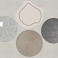 Round Rugs with Various Textured Patterns and Neutral Tones for Modern Interiors 3d model