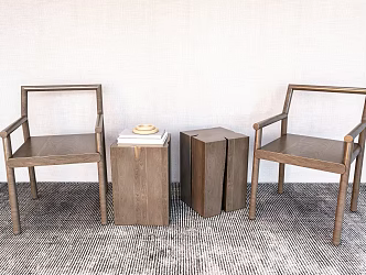New Chinese Style Casual Table and Chair Combination Casual Chair 3d model