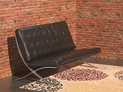 Bauhaus Leather Double Chair Modern 3d model Bauhaus Leather Double Chair Modern 3d model
