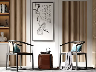 New Chinese Leisure Table and Chair Combination Leisure Chair 3d model