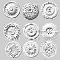 European-style lamp panel carved lamp panel combination 3d model