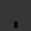 Black Wired Computer Mouse With Green Logo And Ergonomic Design For Precision Control 3d model