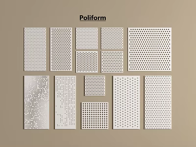 Poliform Perforated Panels Featuring Diverse Hole Patterns And Designs 3d model