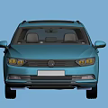 Blue Wagon Car With Black Roof Rack And Alloy Wheels Exterior Design