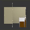 Modern Public Washroom Facilities With Stalls Mirrors And Wooden Cabinets