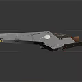 Futuristic Sci Fi Spaceship 3D Model With Gray Hull Yellow Thruster And Circular Modules 3d model