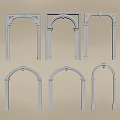 White Arch Decorative Frames In Various Styles For Architectural Ornaments 3d model