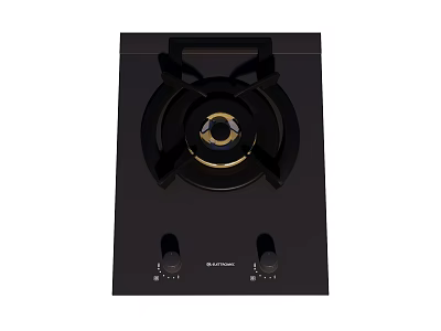 Black Single Burner Gas Stove Appliance With Control Knobs For Kitchen 3d model