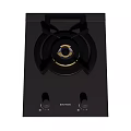 Black Single Burner Gas Stove Appliance With Control Knobs For Kitchen