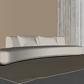 Modern Curved Sofa Art Sofa Carpet Multiplayer Sofa 3d model