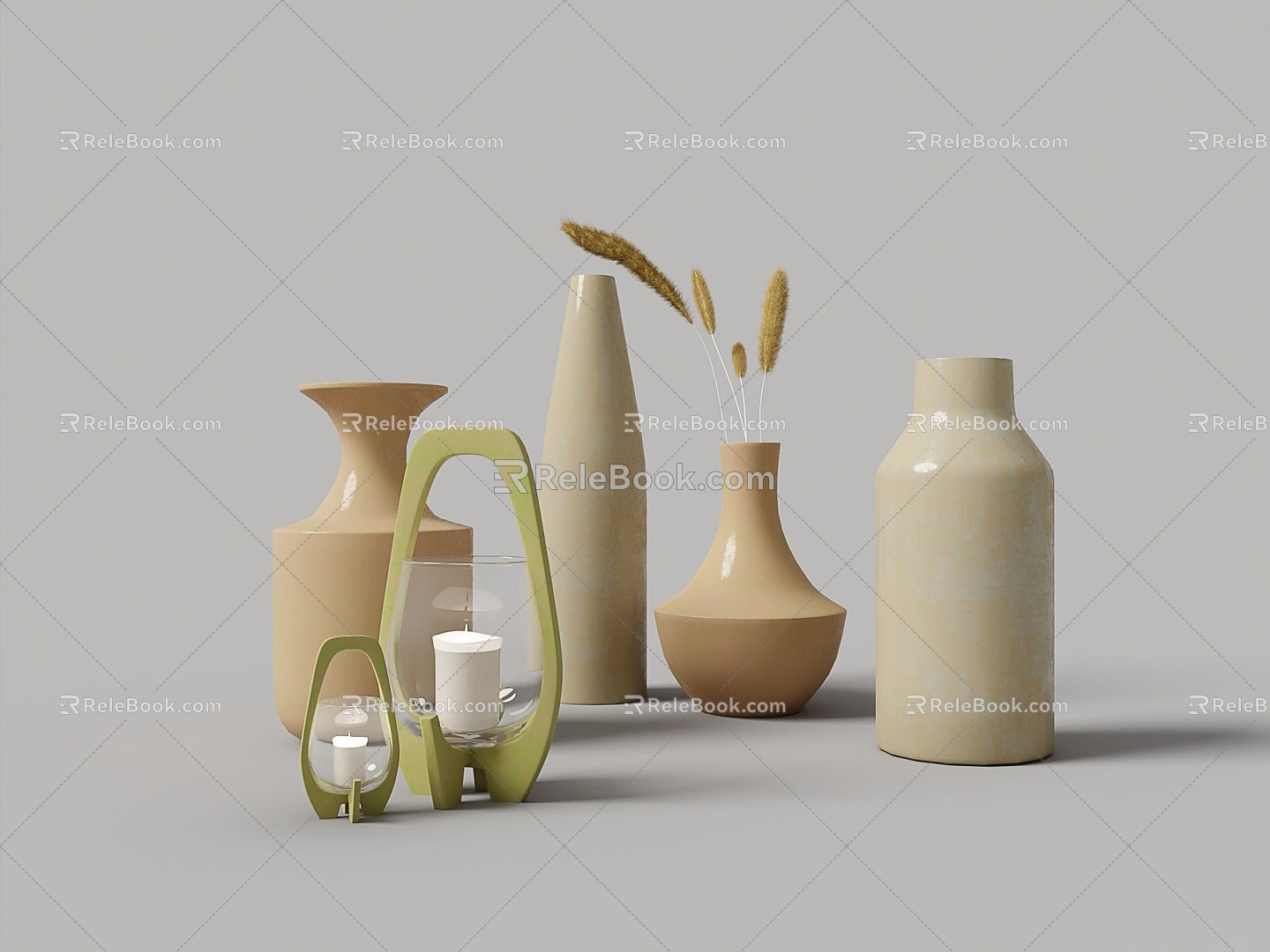 Ceramic Vase Candle Holder Ornaments 3d model