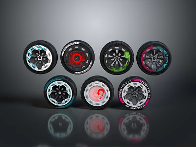 Car Alloy Wheel Rims With Various Stylish Designs And Color Options 3d model