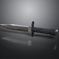 Tactical Military Dagger With Sharp Serrated Blade And Black Handle Grip