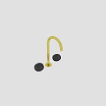 Stylish Golden Faucet With Black Knobs And Sleek Curved Spout Design