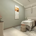 Relaxing SPA Sauna Room Interior Design With Massage Bed And Decorative Vase