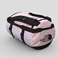 The North Face White And Black Duffel Bag With Adjustable Black Straps 3d model