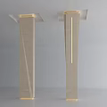 Modern Stone Columns Featuring Square Top and Warm Yellow Lighting in Minimalist Design