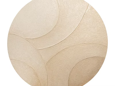 Round Beige Wall Decor with Textured Curved Patterns for Home Interior 3d model