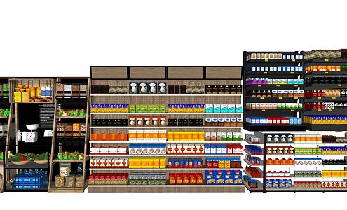 Modern Shelf Snack Shelf Supermarket Shelf Container Snack Department Store Convenience Store Snack Display Rack 3d model