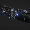 Futuristic Sci Fi Weapon With Black And Blue Mechanical Components And Advanced Design 3d model