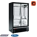 Commercial Black Double Glass Door Refrigerated Display Cabinet With Adjustable Shelves For Retail Stores