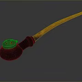 Traditional Handcrafted Tobacco Pipe With Wooden Stem And Gourd Shaped Bowl