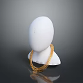 White Mannequin Head Showcasing Gold Chain Hardware Tool On Gray Background