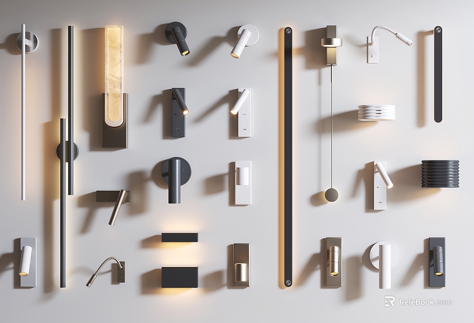 Modern Wall Lamps With Various Stylish Designs For Contemporary Home Lighting 3d model 