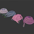 Household Supplies Coiled Natural Cotton Braided Ropes With Metal Ends For Daily Use
