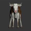 Realistic 3D Cow Model With Brown And White Fur For Design Projects 3d model