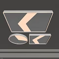 Creative Modern Ceiling Light with Rectangular Circular Triangular Shapes and Arrow Design