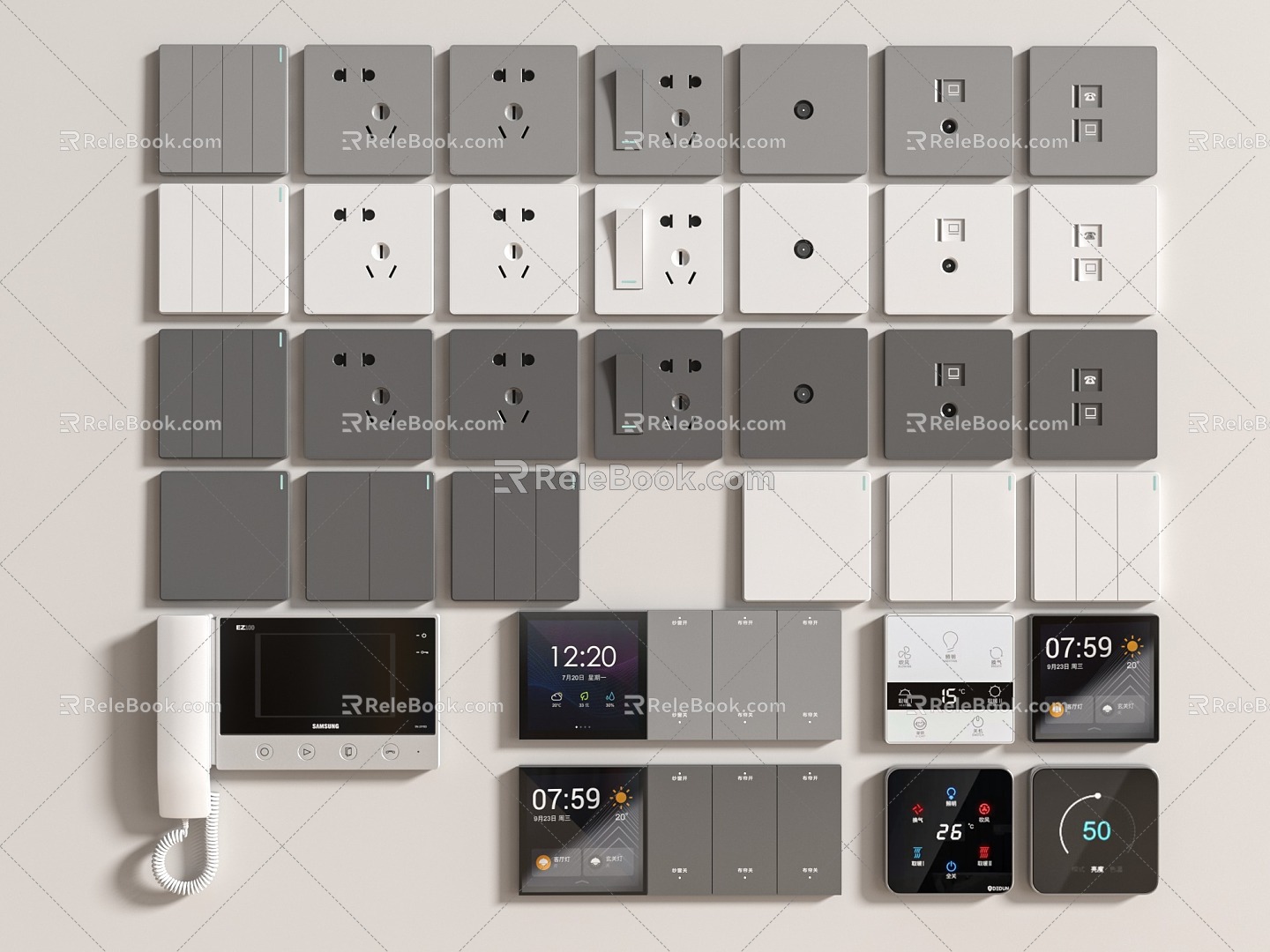 Modern switch socket switch socket intelligent switch model