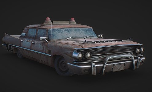 Old Police Car Retro Police Car 3d model