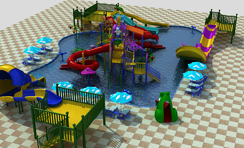 Amusement Equipment Water Park Slide Amusement Equipment 3d model