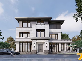 New Chinese Style Villa 3d model