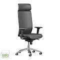 Modern Office Desk Chair Combination With Ergonomic Leather High Back And Metal Base