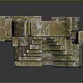 Modern Home Decorative Sculpture with Circular Step Design and Yellow Green Texture
