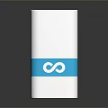 White Laptop Power Adapter with Blue Band and Infinity Symbol USB Port
