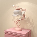 Cream wind table lamp fresh bedroom living room lamps flower shaped lamp pink 3d model