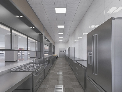 Modern Kitchen Canteen Kitchen 3d model