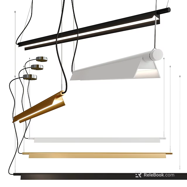 Modern Pendant Lights With Contemporary Design And Metal Hanging Structures For Interior Spaces 3d model 