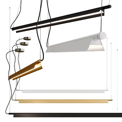 Modern Pendant Lights With Contemporary Design And Metal Hanging Structures For Interior Spaces 3d model