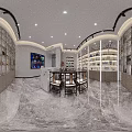 Modern Pharmacy Store Interior With Well Lit Shelves And Medical Products