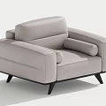 Modern Light Gray Upholstered Single Sofa With Sleek Black Legs Design
