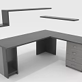 Modern L Shaped Office Desk With Drawers Open Shelves And Storage Space