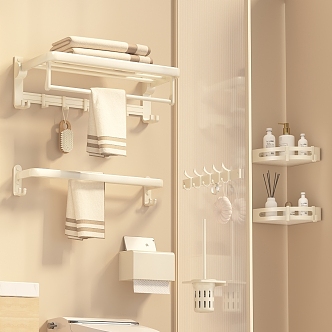 Storage Rack Towel Rack Towel Rack Bathroom Small Toilet Brush Hook 3d model